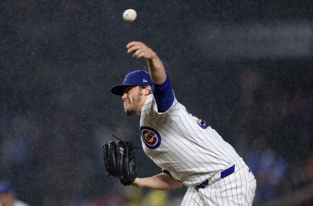 Chicago Cubs starting pitcher Justin Steele (35) delivers to the Cincinnati Reds in the first inning of a game at Wrigley Field in Chicago on June 1, 2024. (Chris Sweda/Chicago Tribune)