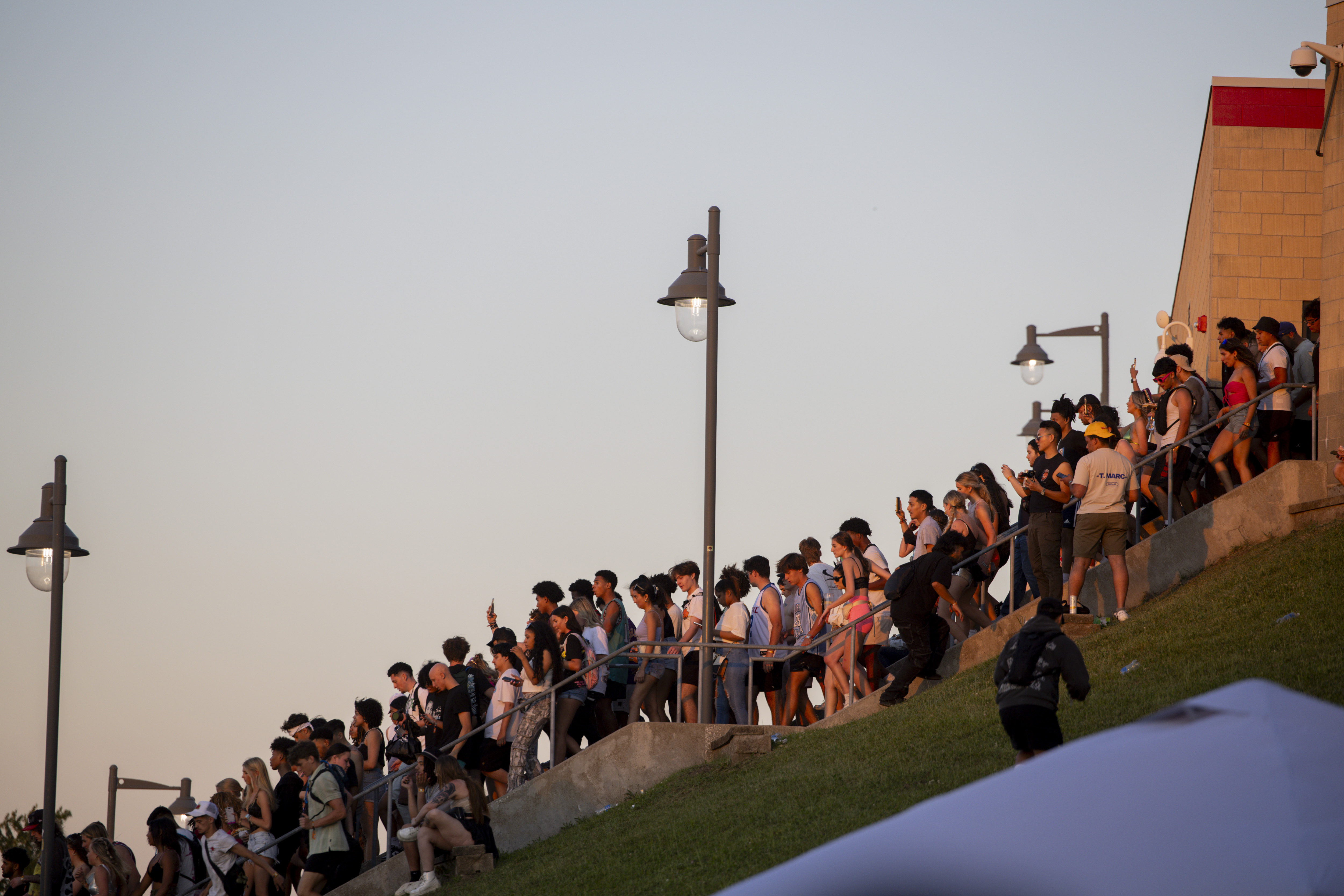 Festival attendees arrive on June 14, 2024, at the Summer Smash Music Festival at SeatGeek Stadium in Bridgeview.(Vincent Alban/Chicago Tribune)