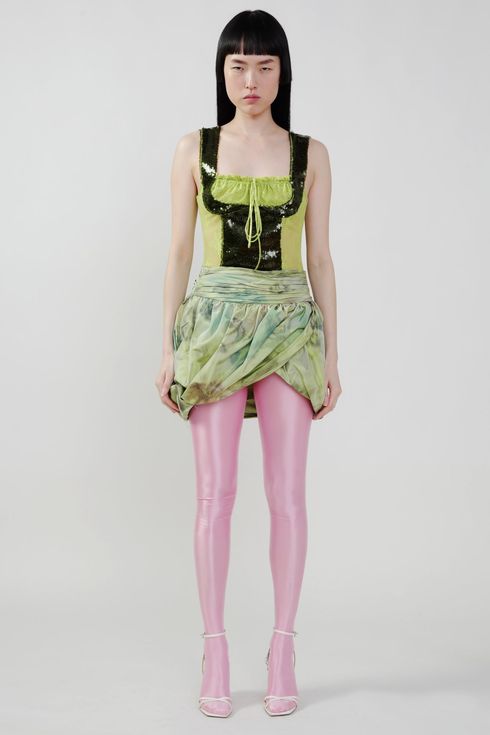 Kim Shui Green Puff Miniskirt