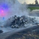 Interstate 5 was closed after a truck caught fire early on June 18 (PF&R)