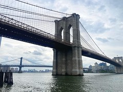 Brooklyn Bridge Under Cloudy Skies