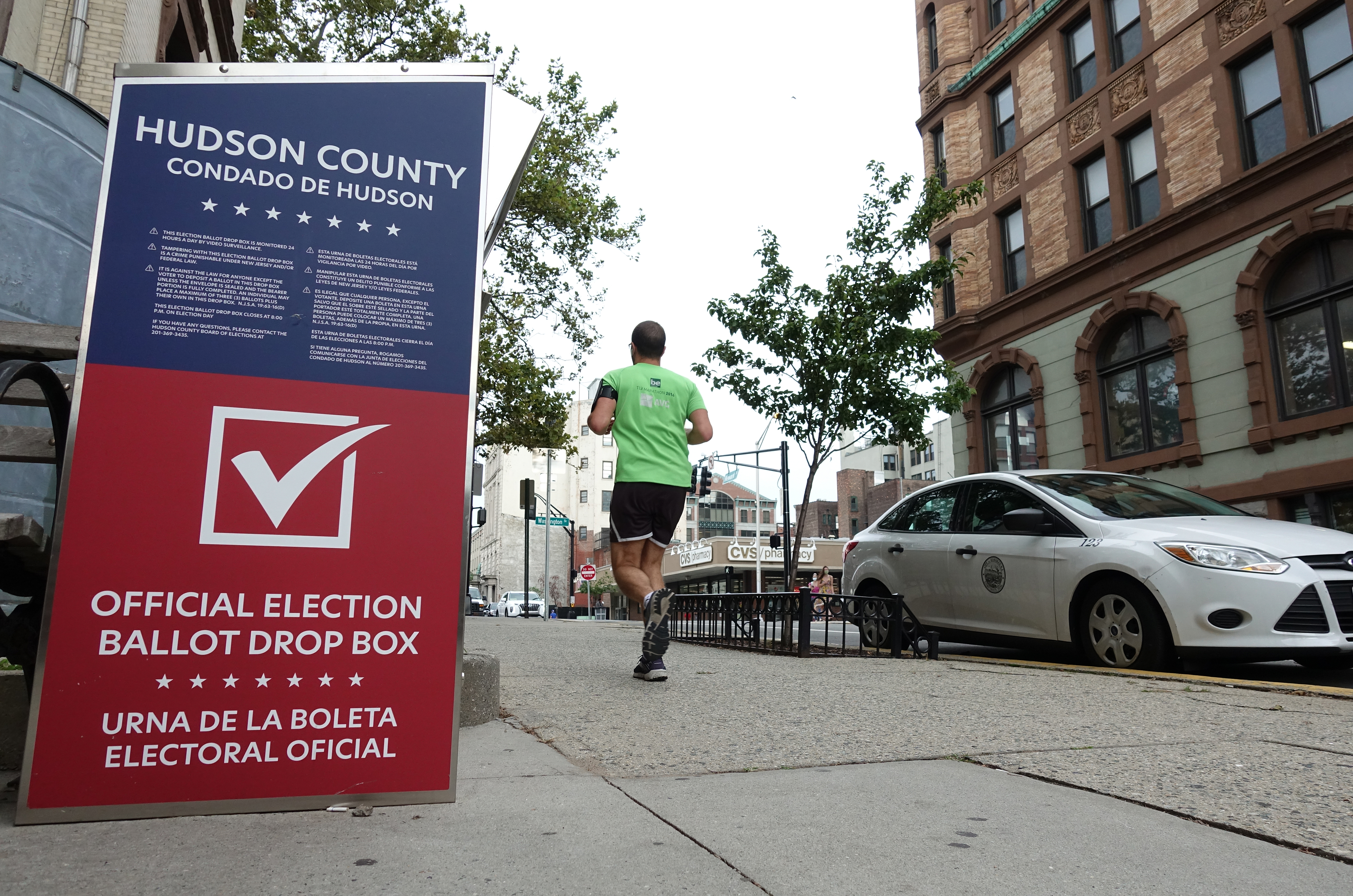 Election Ballot Drop Box in Hoboken, New Jersey.