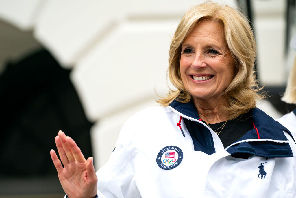 Dr. Jill Biden in a U.S. Olympic team jacket