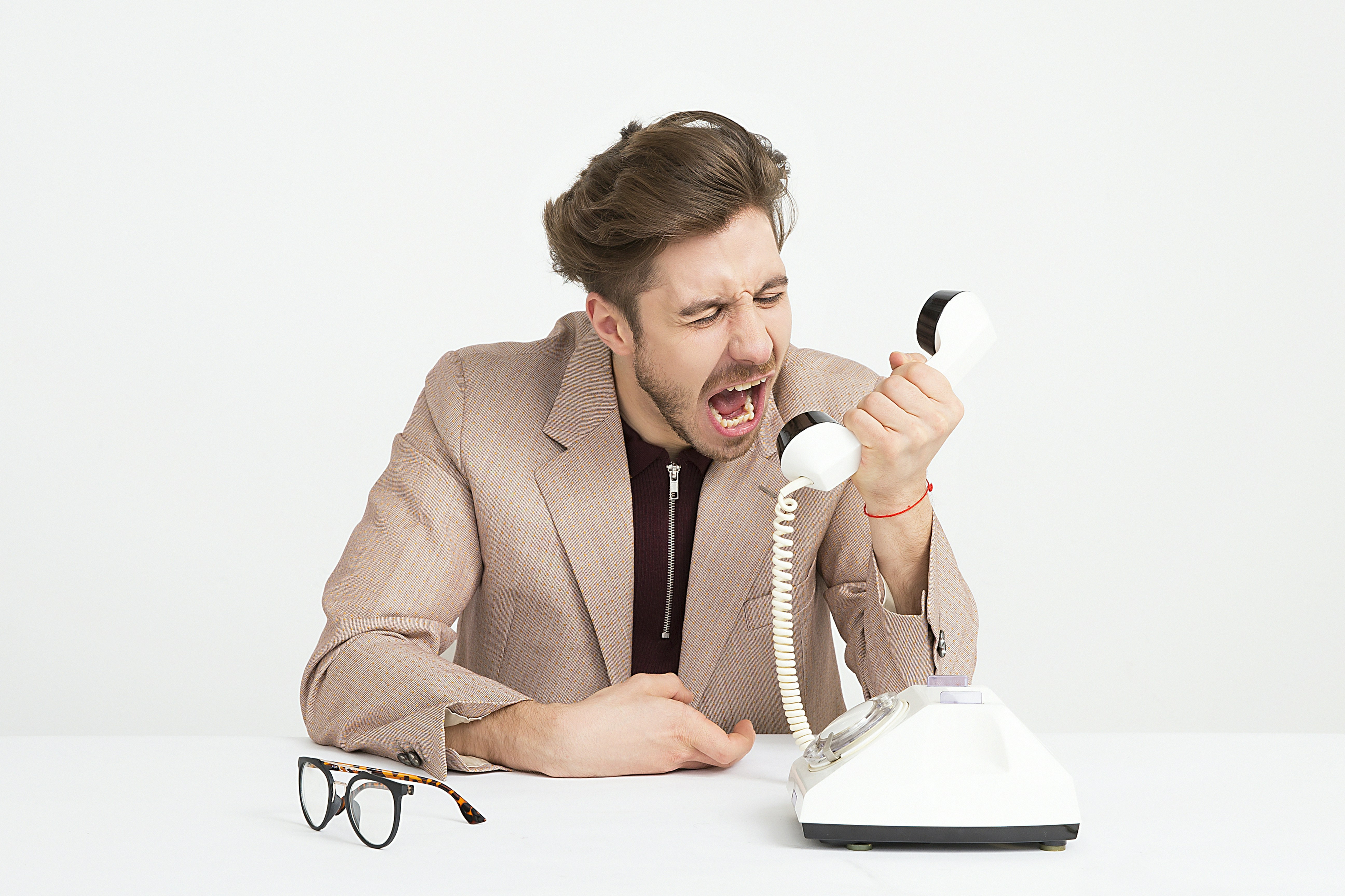 A person screaming into the phone.