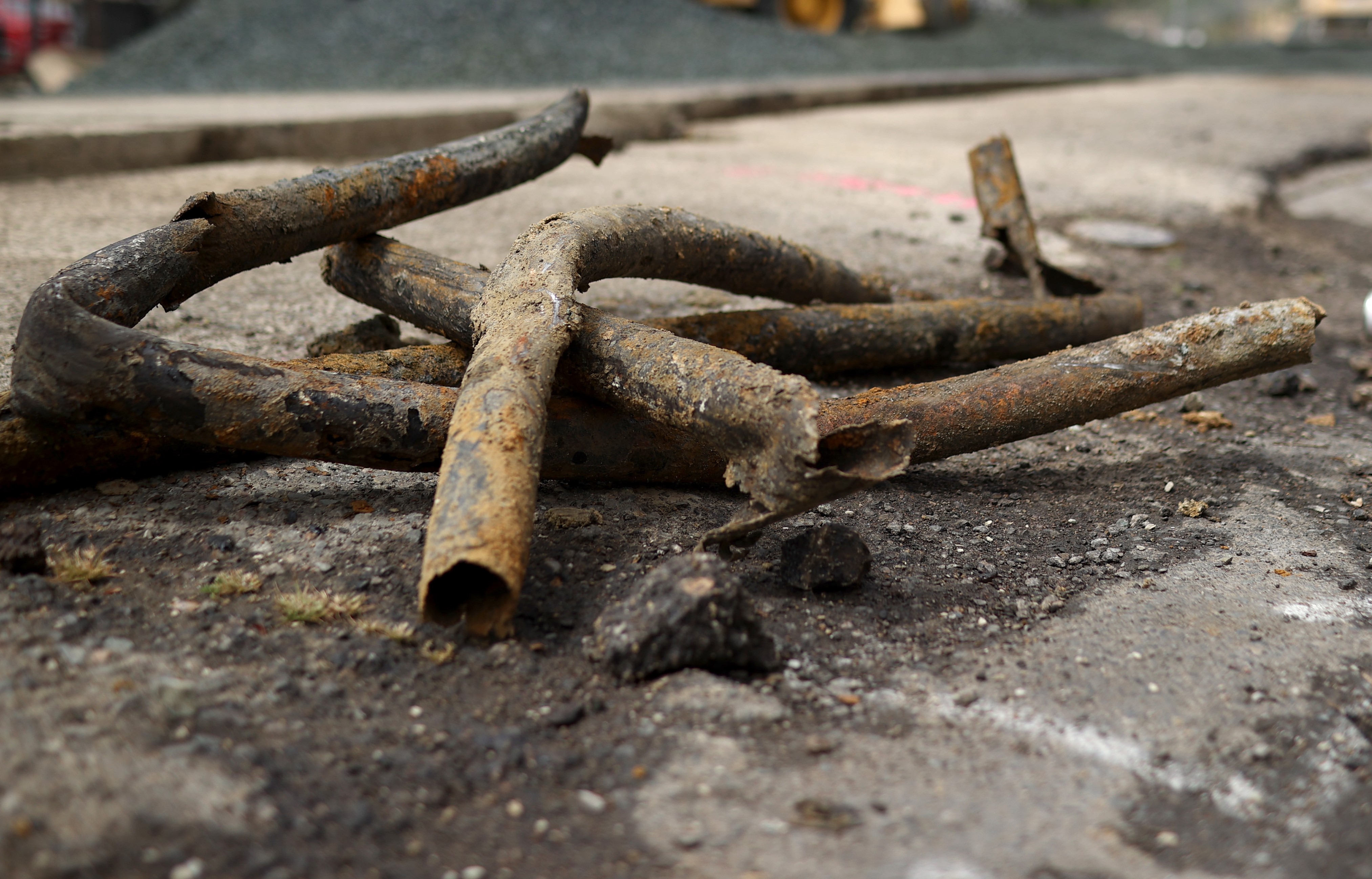 photo of old lead pipes