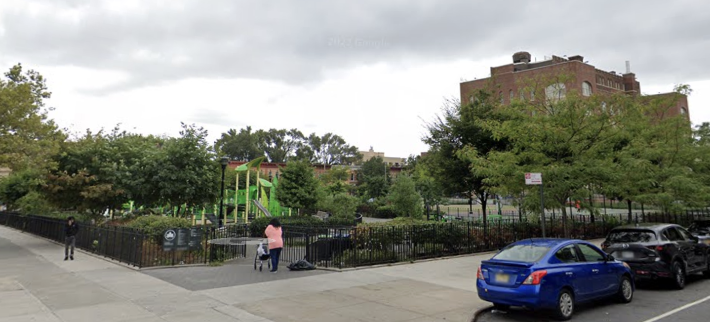 A photo of the Hilltop Playground in Brownsville where police say two girls were shot.