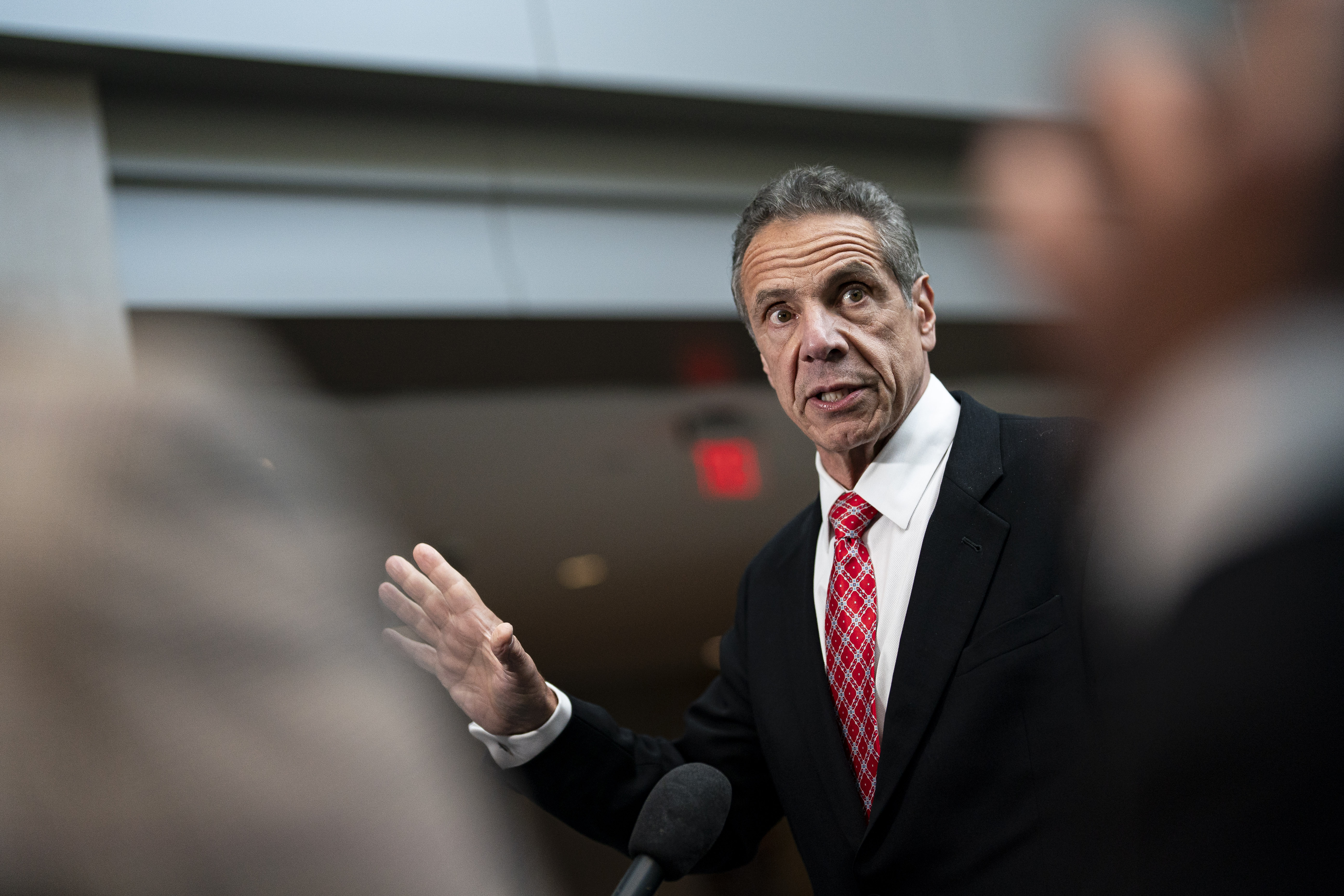 Former New York Gov. Andrew Cuomo speaks to reporters following a closed-door interview with the House Oversight and Accountability Subcommittee on Coronavirus Pandemic on Capitol Hill, on June 11.