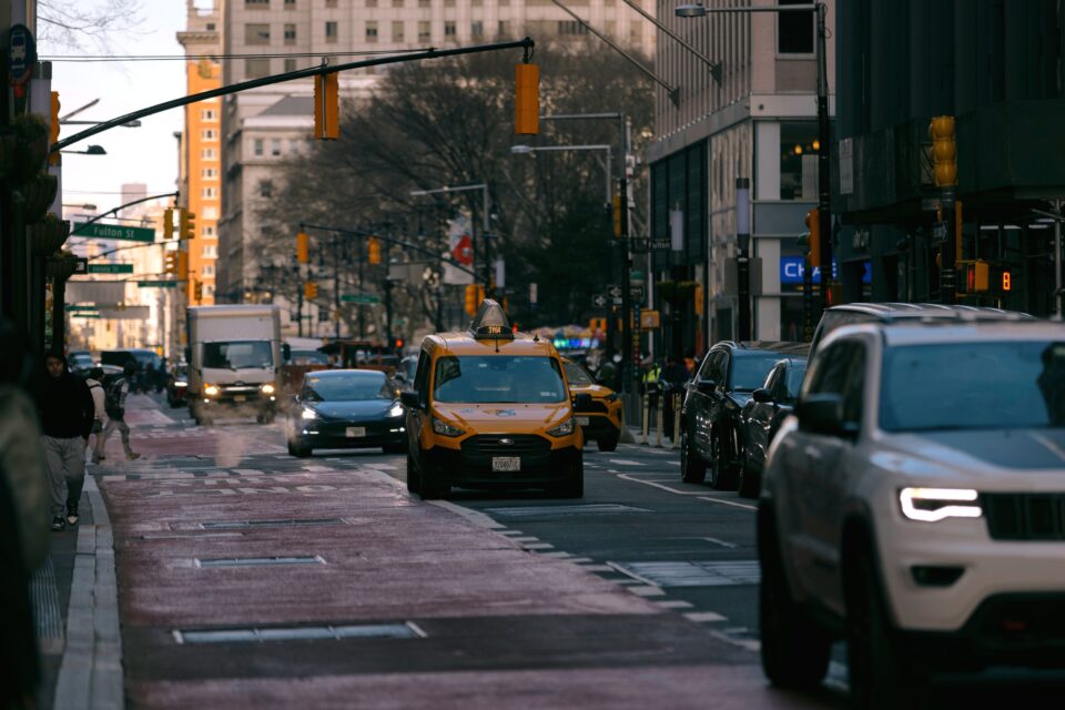 Traffic in lower Manhattan.