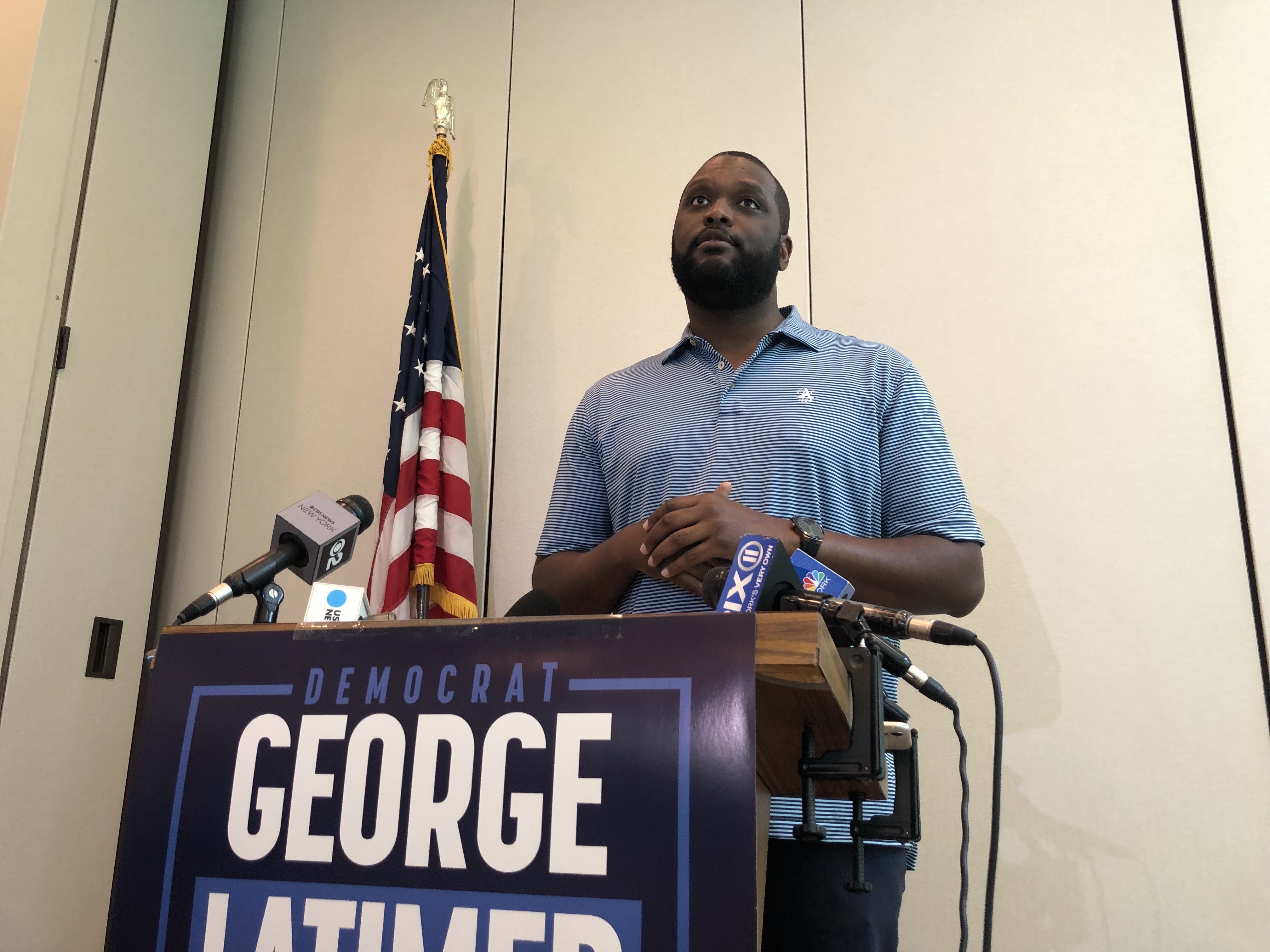 A photo of Mondaire Jones endorsing George Latimer.