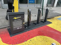 New electric bike charging station near Jay Street subway station