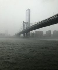 On the East River during a downpour