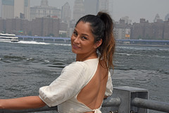 Picture Of Carolina With Her Hair Up Taken During A Summer Photoshoot At Brooklyn Bridge Park In Brooklyn New York. Photo Taken Friday June 30, 2023