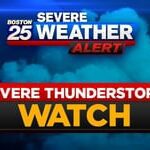 Severe thunderstorm watch issued for parts of Massachusetts