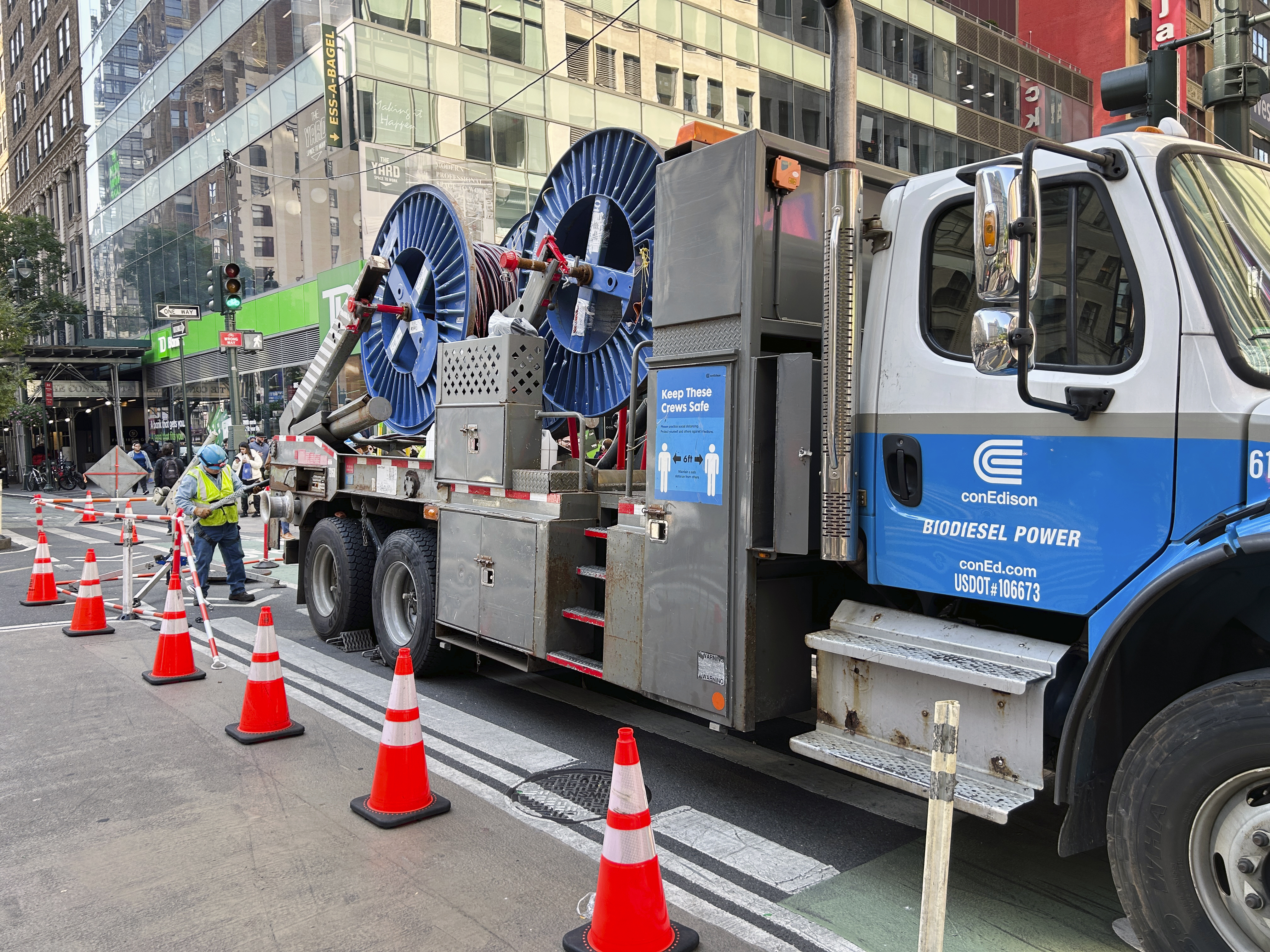 A stock image of a Con Ed truck